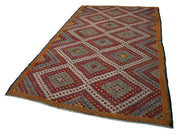 Handmade Geometric Kilim Rug – Vintage Turkish Carpet 6x10, Goat Hair Blend