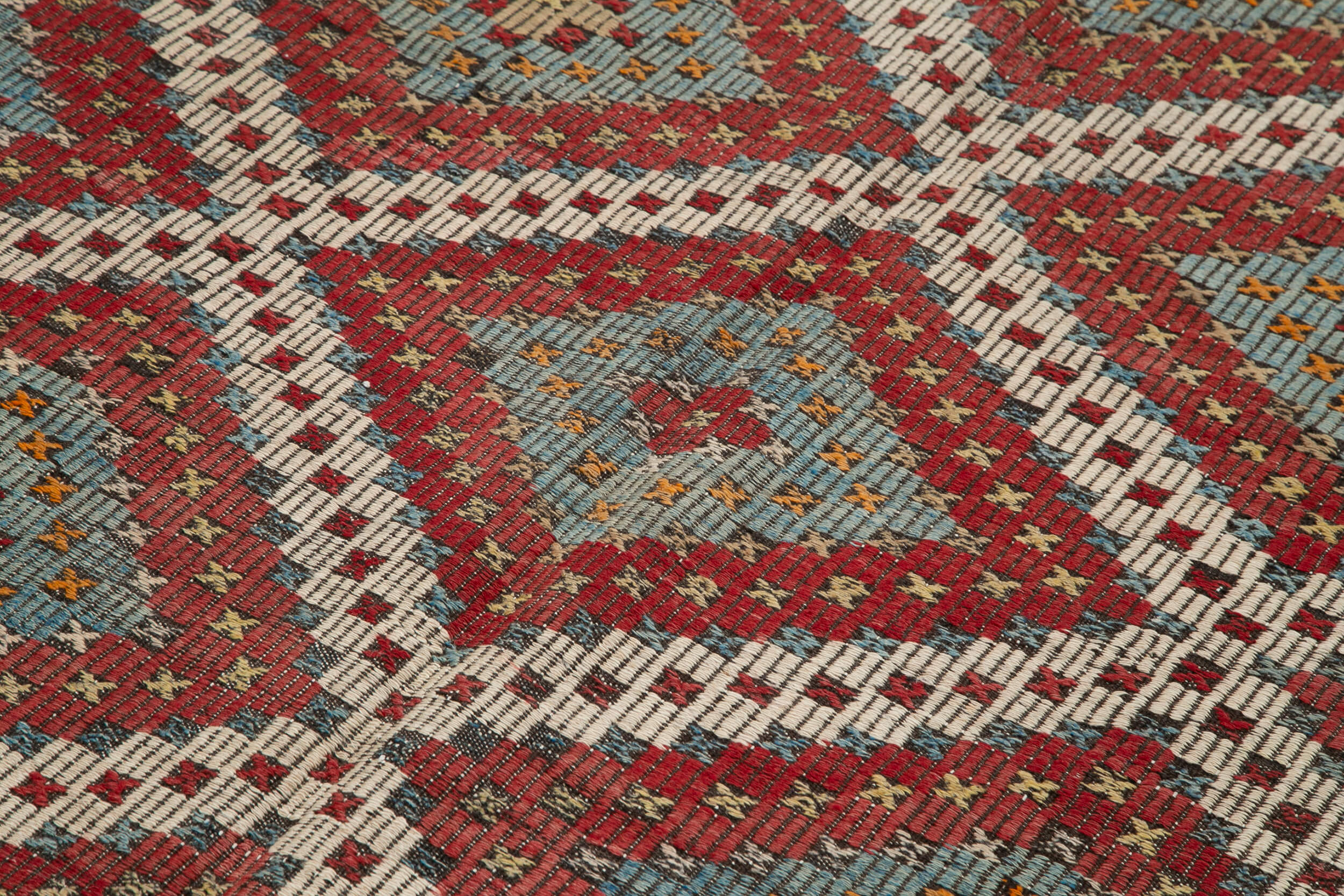 Handmade Geometric Kilim Rug – Vintage Turkish Carpet 6x10, Goat Hair Blend