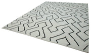 Handmade Wool Cotton Rug - Beige Geometric Design | Durable Soft Wool Blend Area Rug