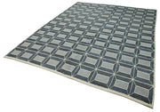 Handmade Wool Cotton Rug – White Geometric Area Rug | Soft Texture Carpet 7'7''x10'3''