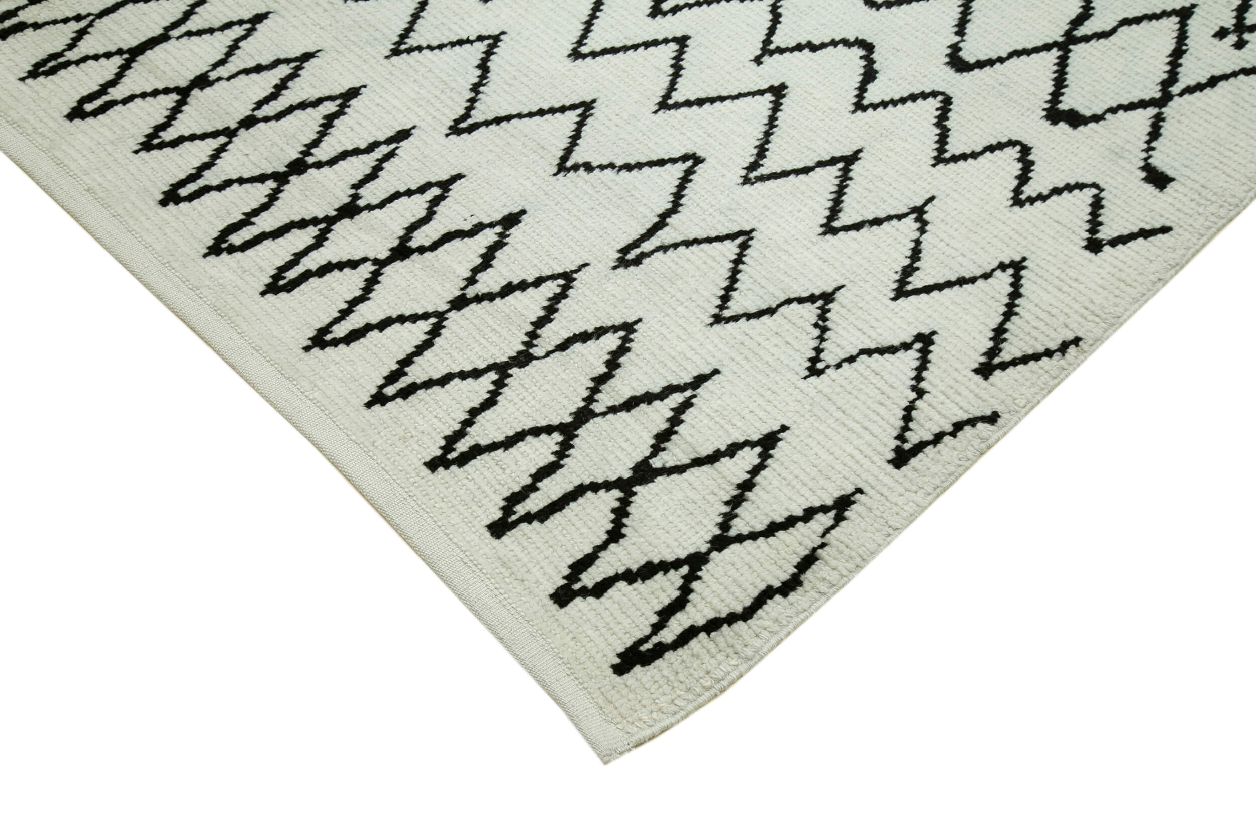 Handmade Wool Cotton Rug - Beige Geometric Area Rug | Turkish Vintage Carpet 7'4''x10'6''