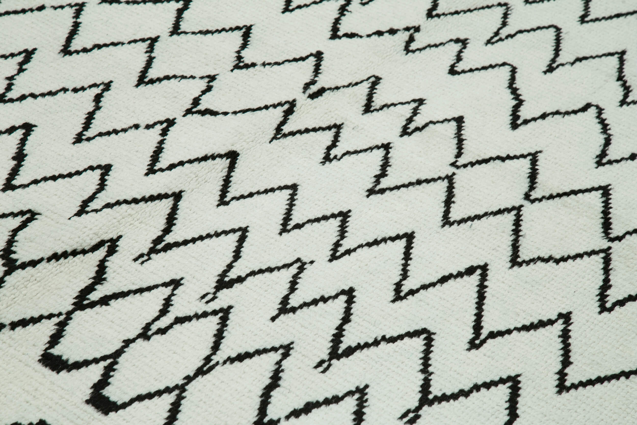 Handmade Wool Cotton Rug - Beige Geometric Area Rug | Turkish Vintage Carpet 7'4''x10'6''