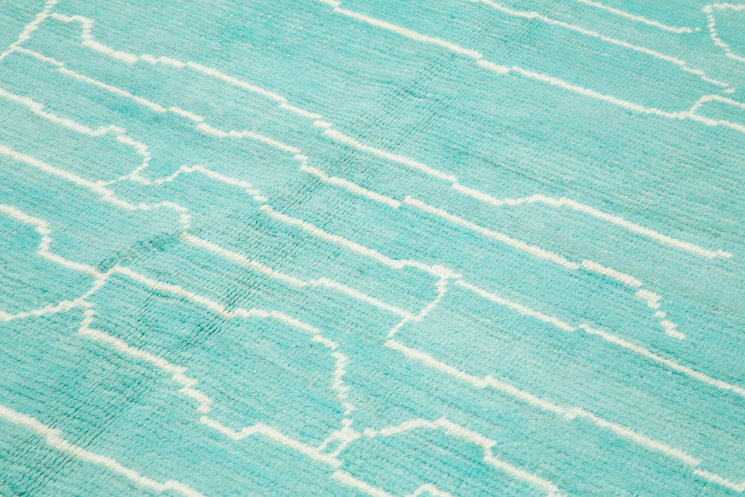 Handmade Wool Cotton Rug | Vintage Turkish Geometric Area Rug 6'8'' x 10'10''