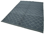 Handmade Wool Rug - Grey Wool Carpet With Geometric Area Rug Design 5'7''x7'10''