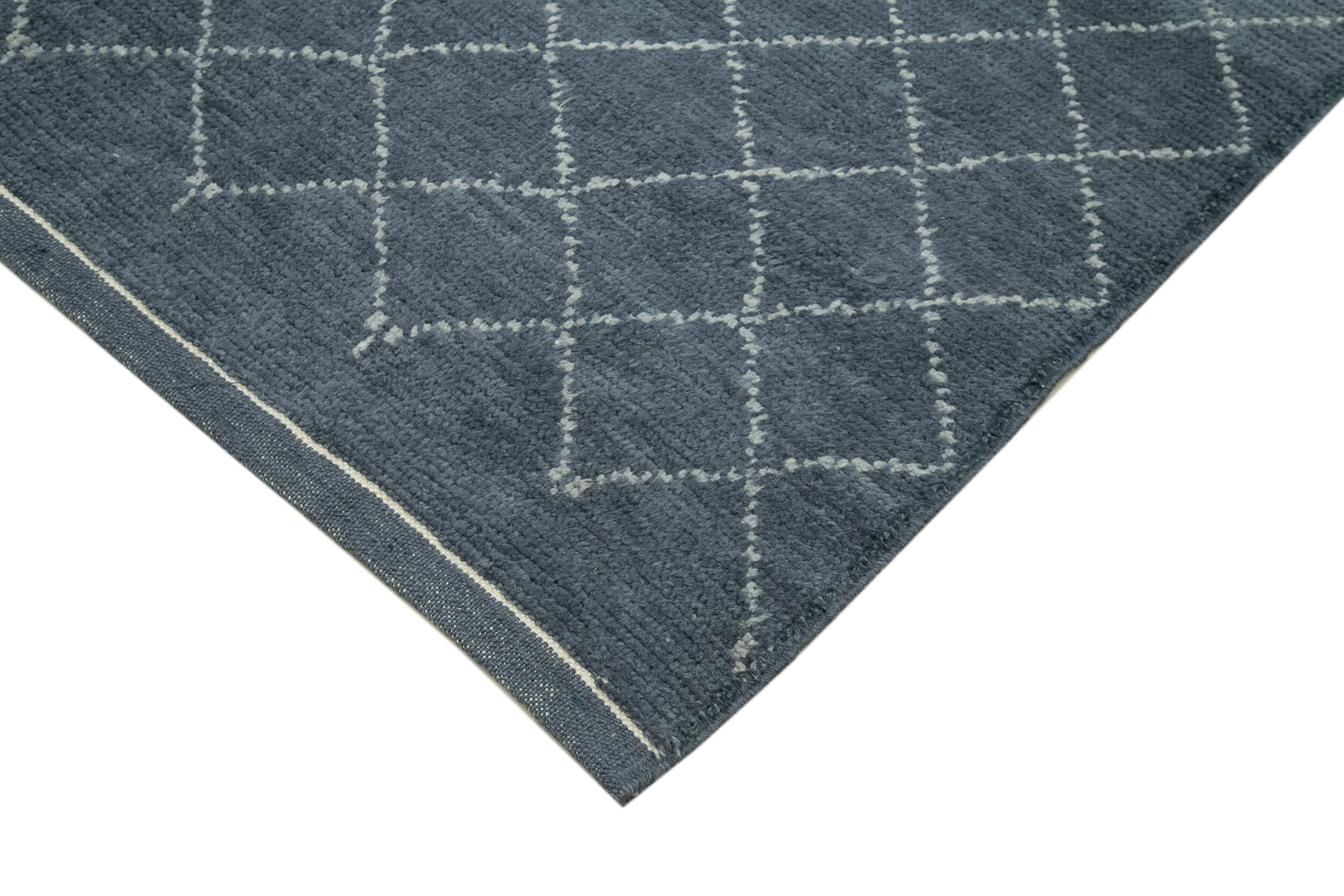Handmade Wool Rug - Grey Wool Carpet With Geometric Area Rug Design 5'7''x7'10''