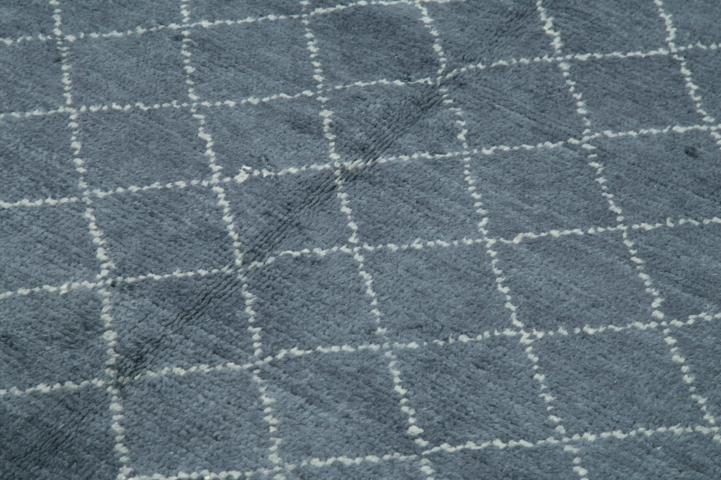 Handmade Wool Rug - Grey Wool Carpet With Geometric Area Rug Design 5'7''x7'10''