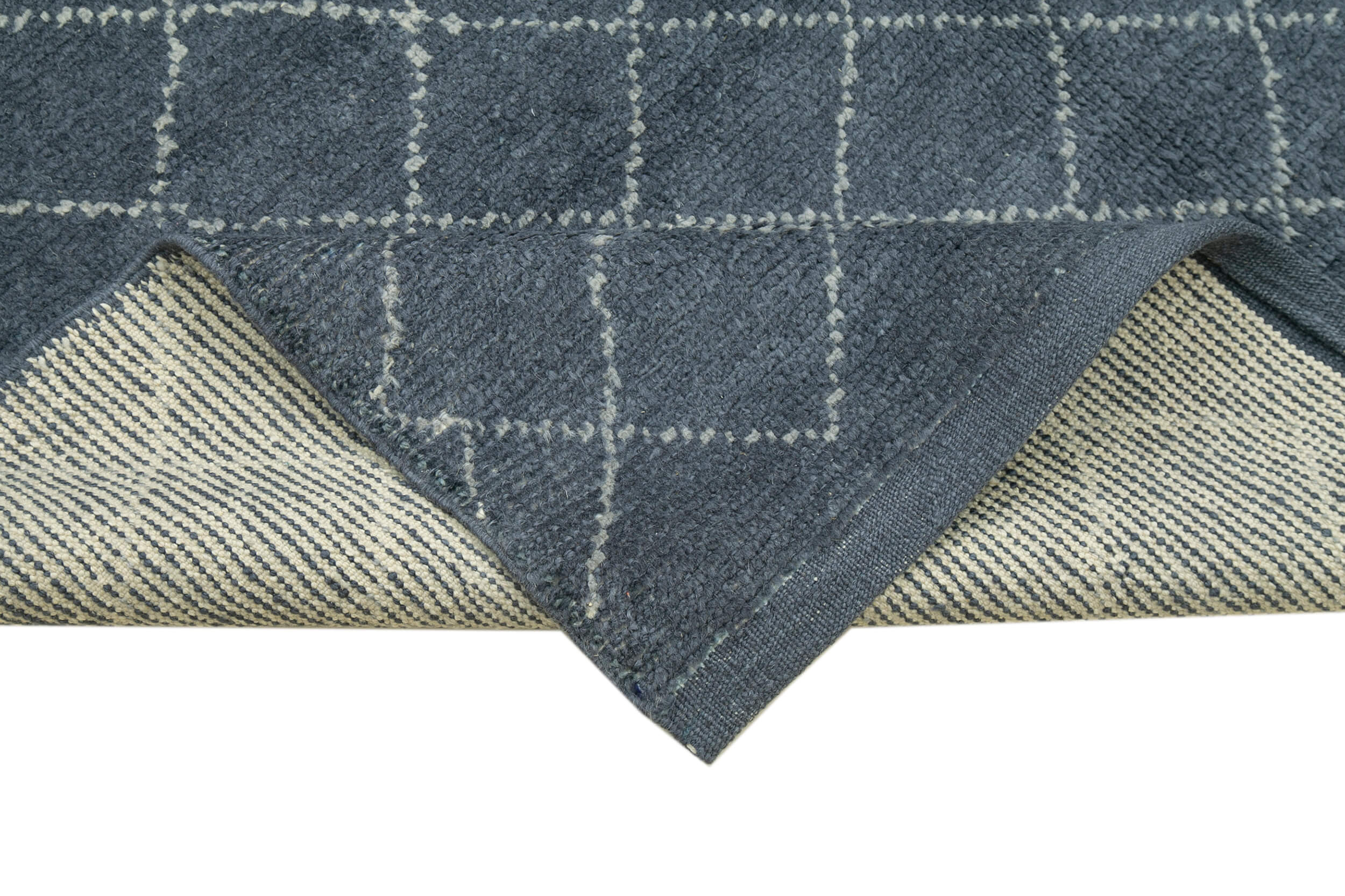 Handmade Wool Rug - Grey Wool Carpet With Geometric Area Rug Design 5'7''x7'10''