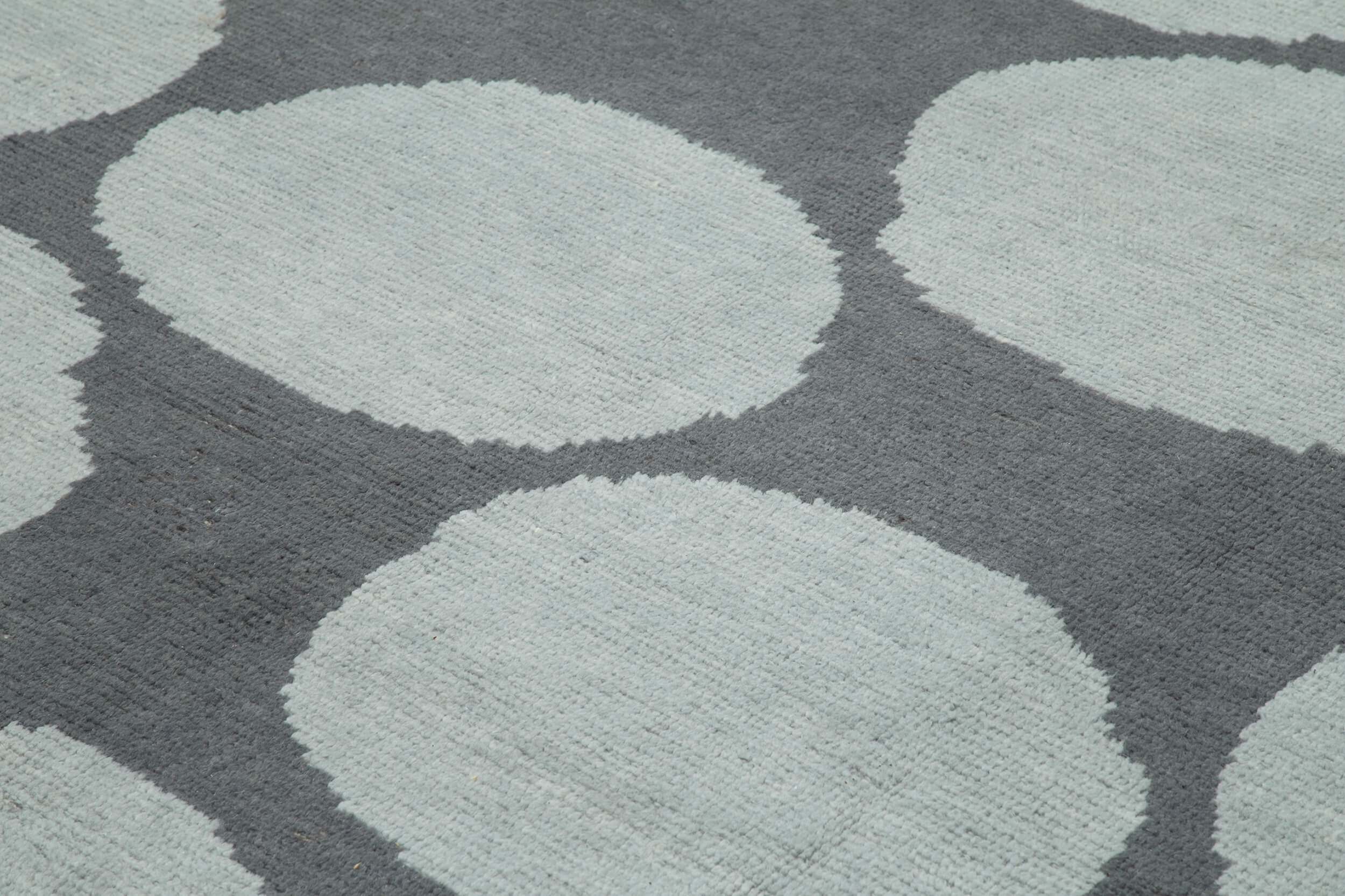 Handmade Wool Cotton Rug - Blue Geometric Pattern Carpet | Vintage Turkish Rug 9'10''x13'5''