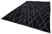 Handmade Wool Cotton Rug – Black Geometric Style Carpet 8'11'' x 13'1'' by Agacan