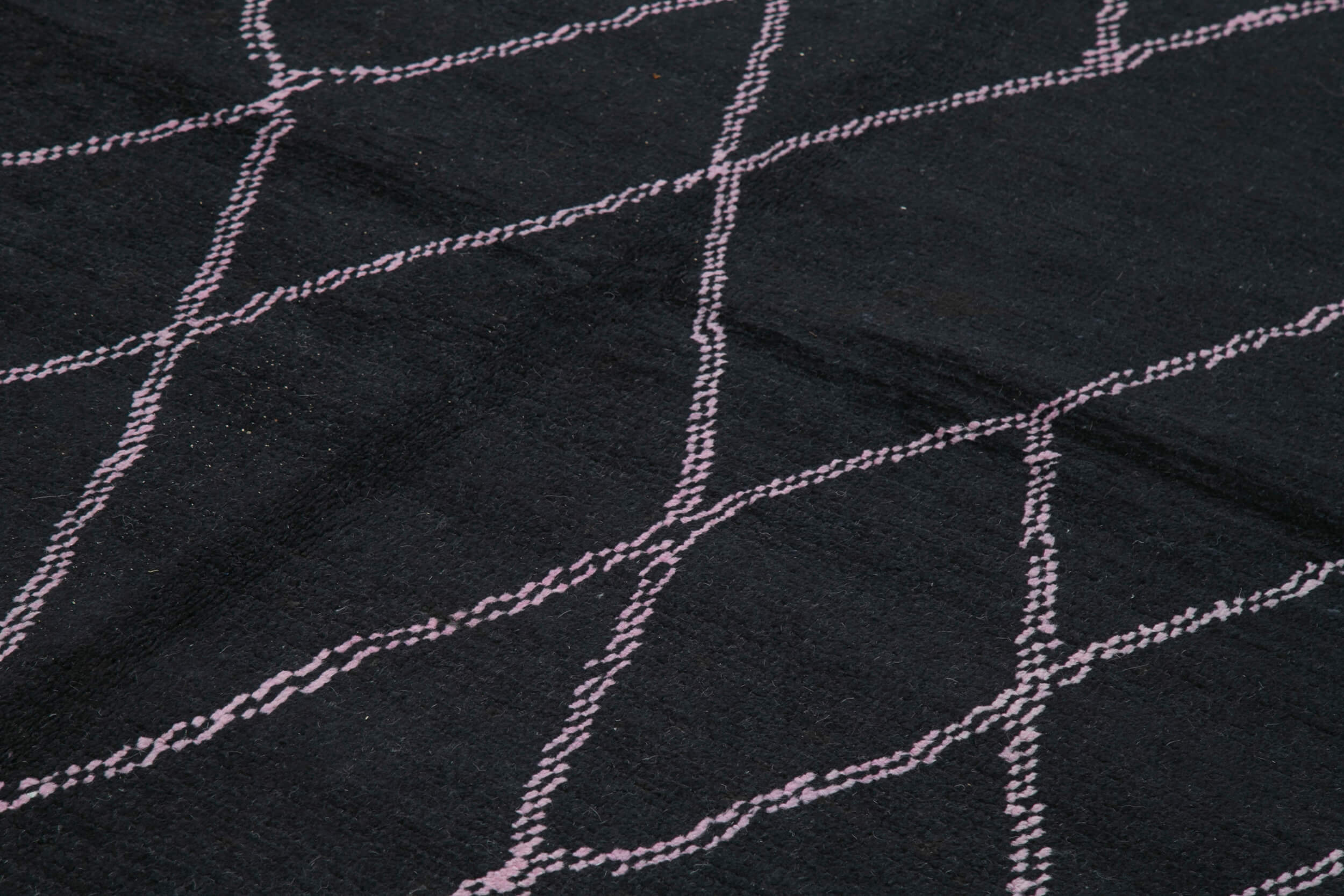 Handmade Wool Cotton Rug – Black Geometric Style Carpet 8'11'' x 13'1'' by Agacan