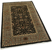 Handmade Wool Area Rug - Tebriz Brown Classic Cotton Rug 3'1''x5'1'' Vintage Turkish Carpet