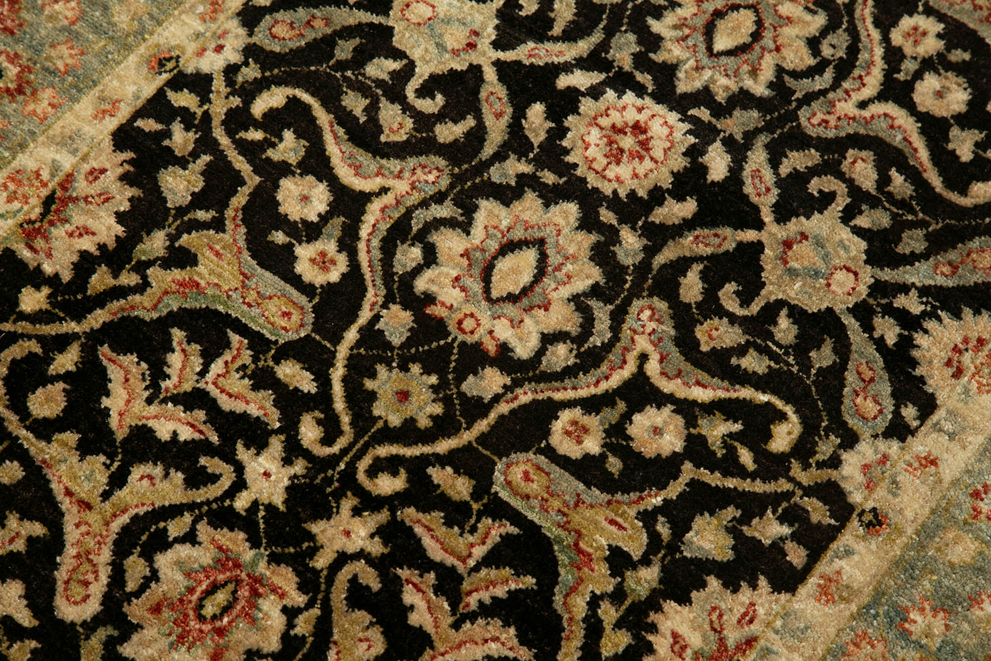 Handmade Wool Area Rug - Tebriz Brown Classic Cotton Rug 3'1''x5'1'' Vintage Turkish Carpet