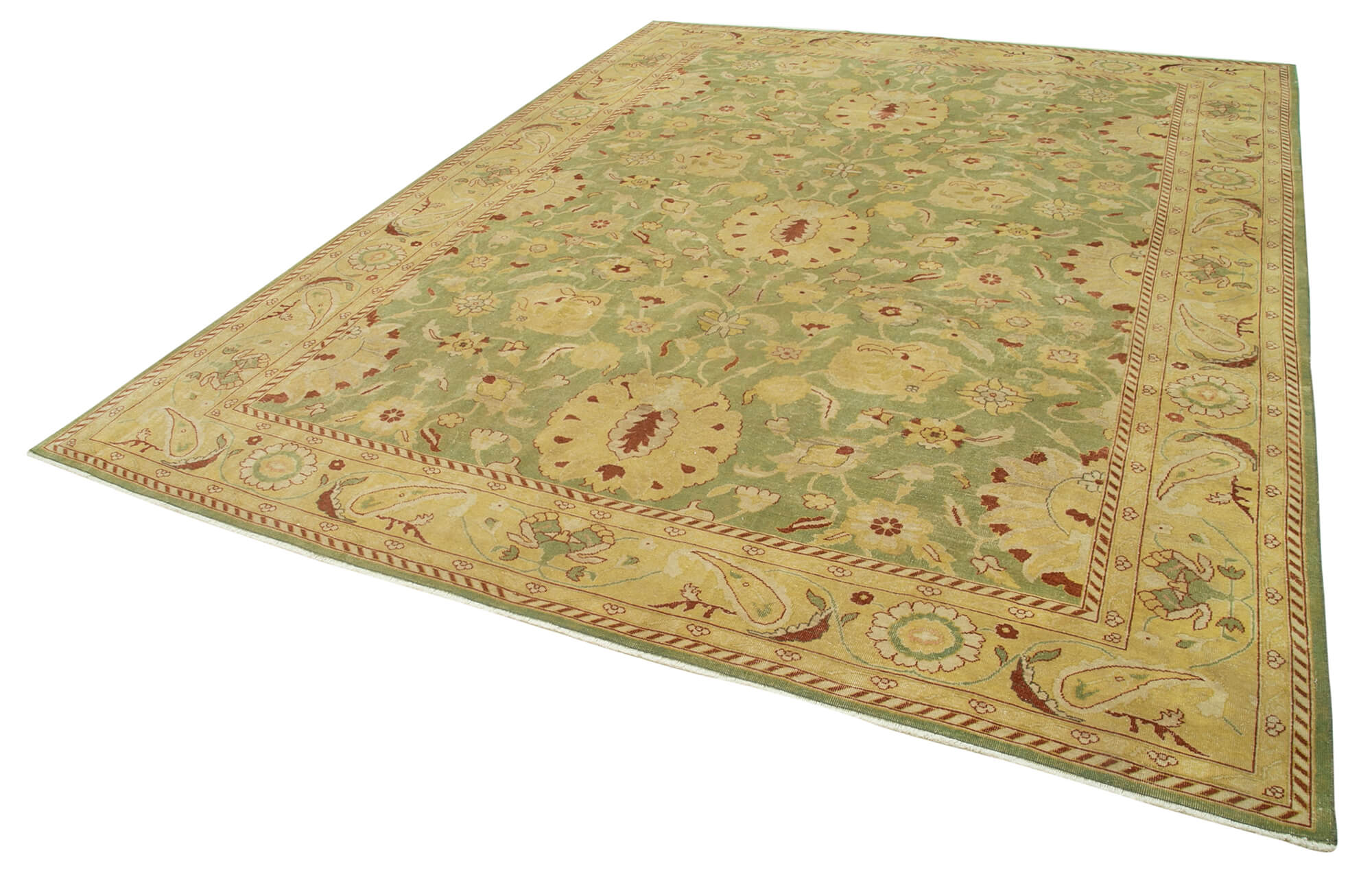 Handmade Wool Area Rug – Classic Beige Cotton Wool Rug 8x11 Vintage Turkish