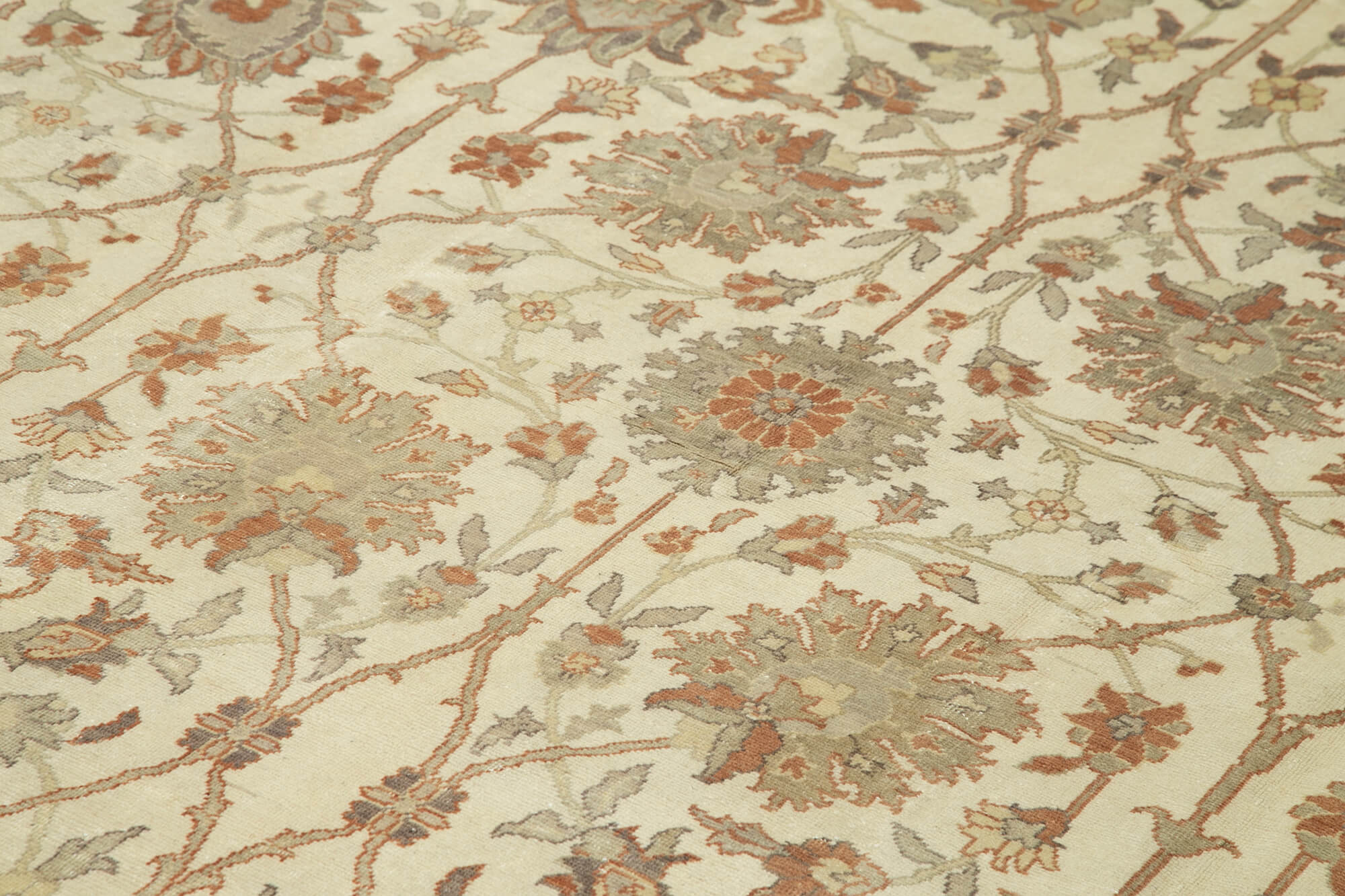 Handmade Wool Area Rug – Classic Beige Turkish Hand Knotted Rug 9'8''x12'11''