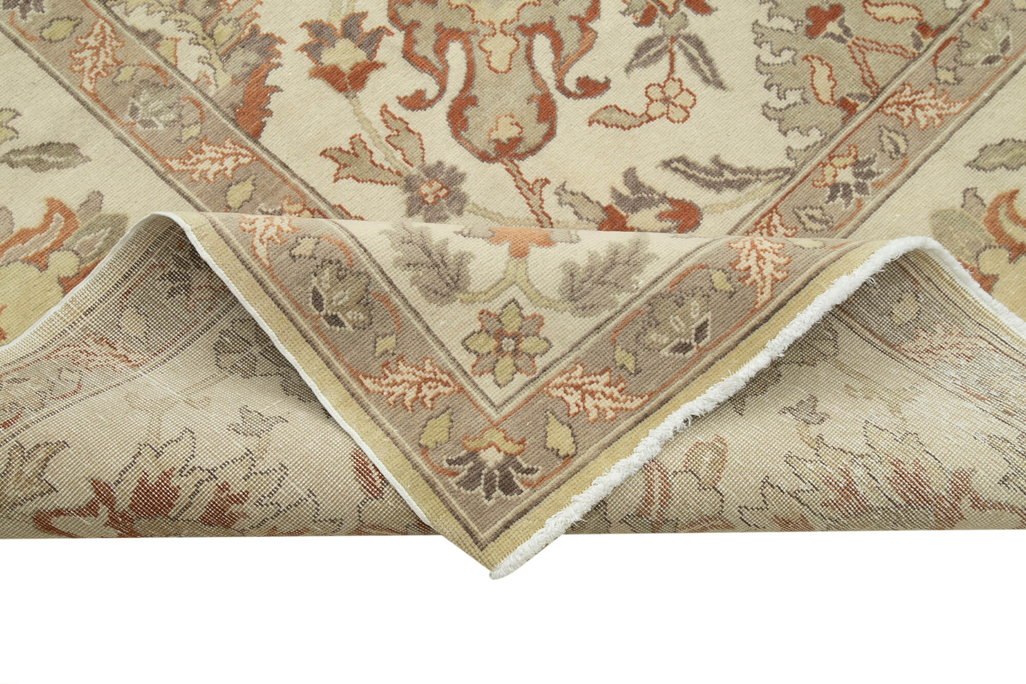 Handmade Wool Area Rug – Classic Beige Turkish Hand Knotted Rug 9'8''x12'11''