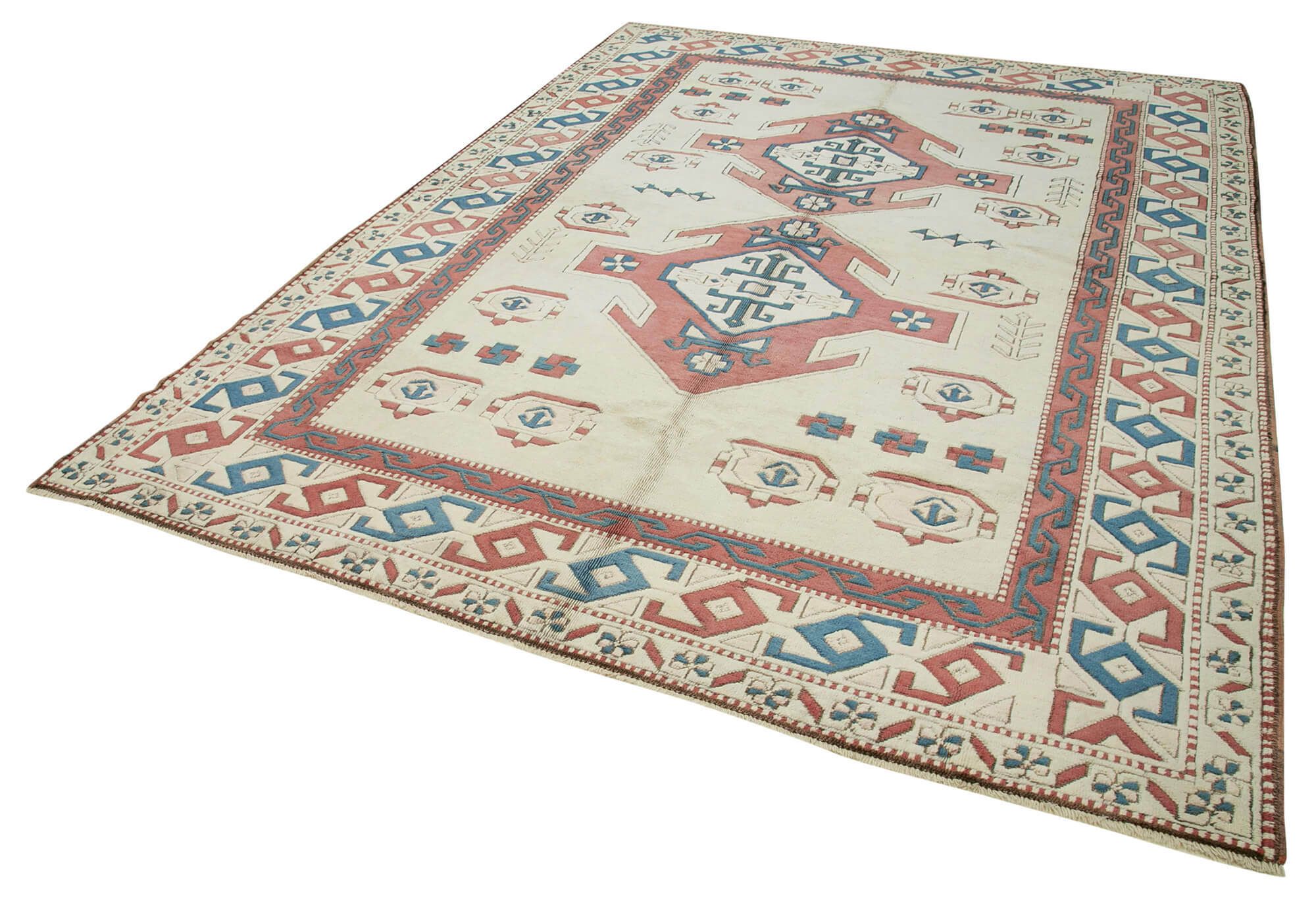 Handmade Wool Area Rug – Tebriz Classic Beige Cotton Wool Carpet 7'9''x11'0''