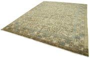 Handmade Wool Area Rug - Tebriz 9x12 Classic Yellow Cotton Wool Carpet