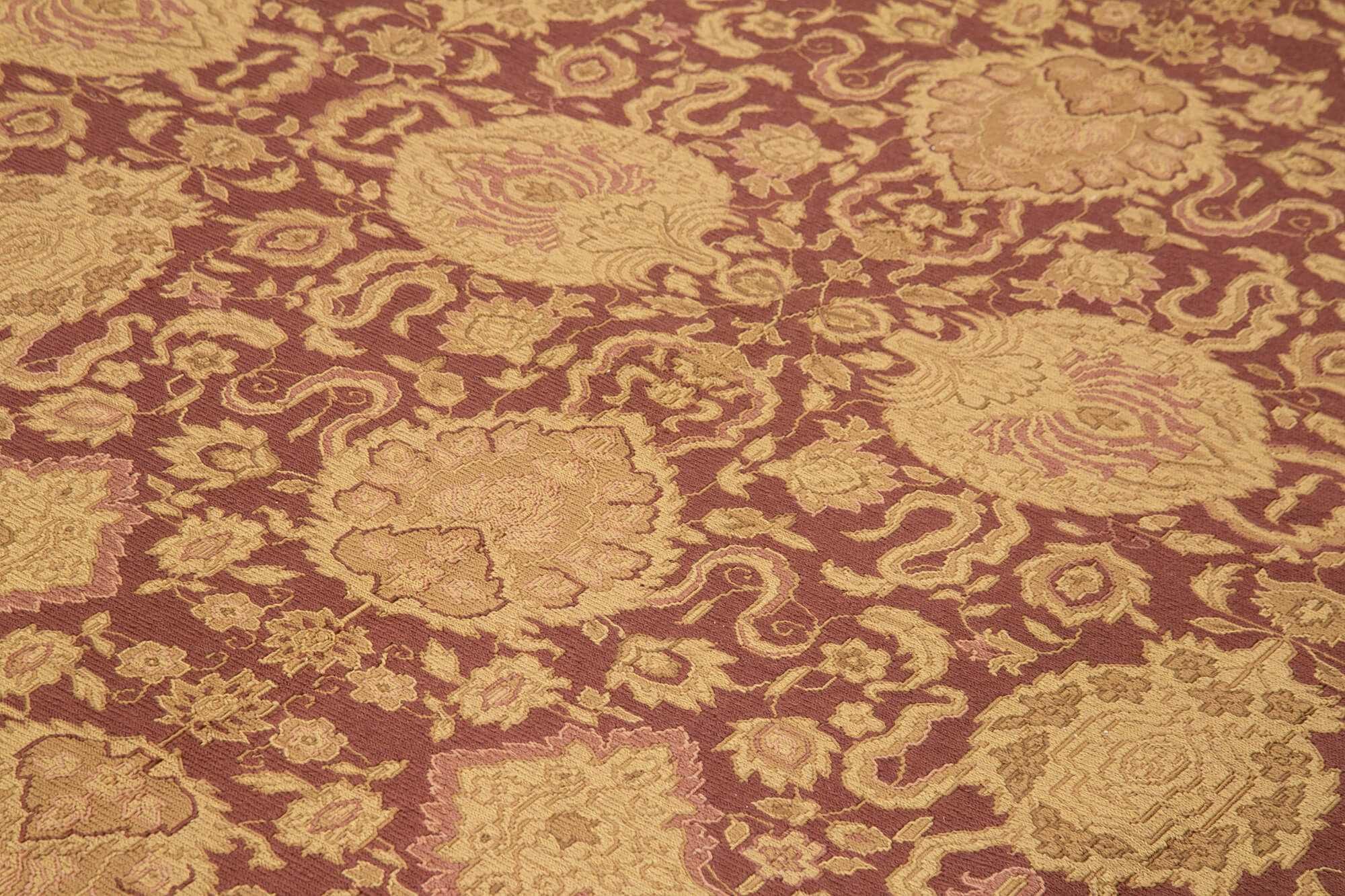 Handmade Wool Area Rug – Tebriz Beige Classic Cotton Rug 9'4''x13'1'' Durable Soft Textured