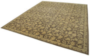 Handmade Wool Area Rug | Turkish Vintage Carpet, Classic Brown Cotton Wool Rug for Living Room