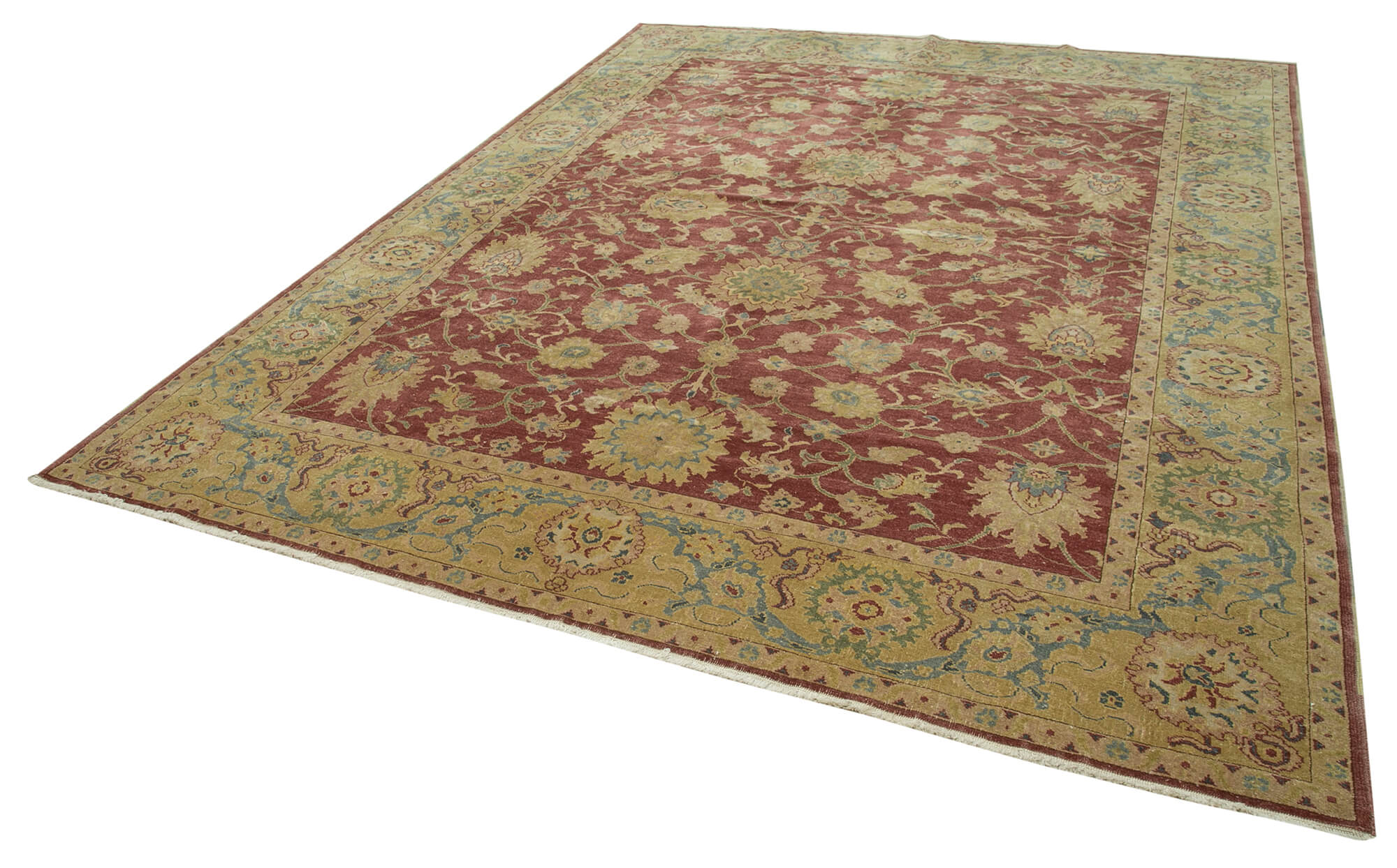 Handmade Wool Area Rug - Tebriz Classic Beige Carpet 8x10 Natural Fiber Rug