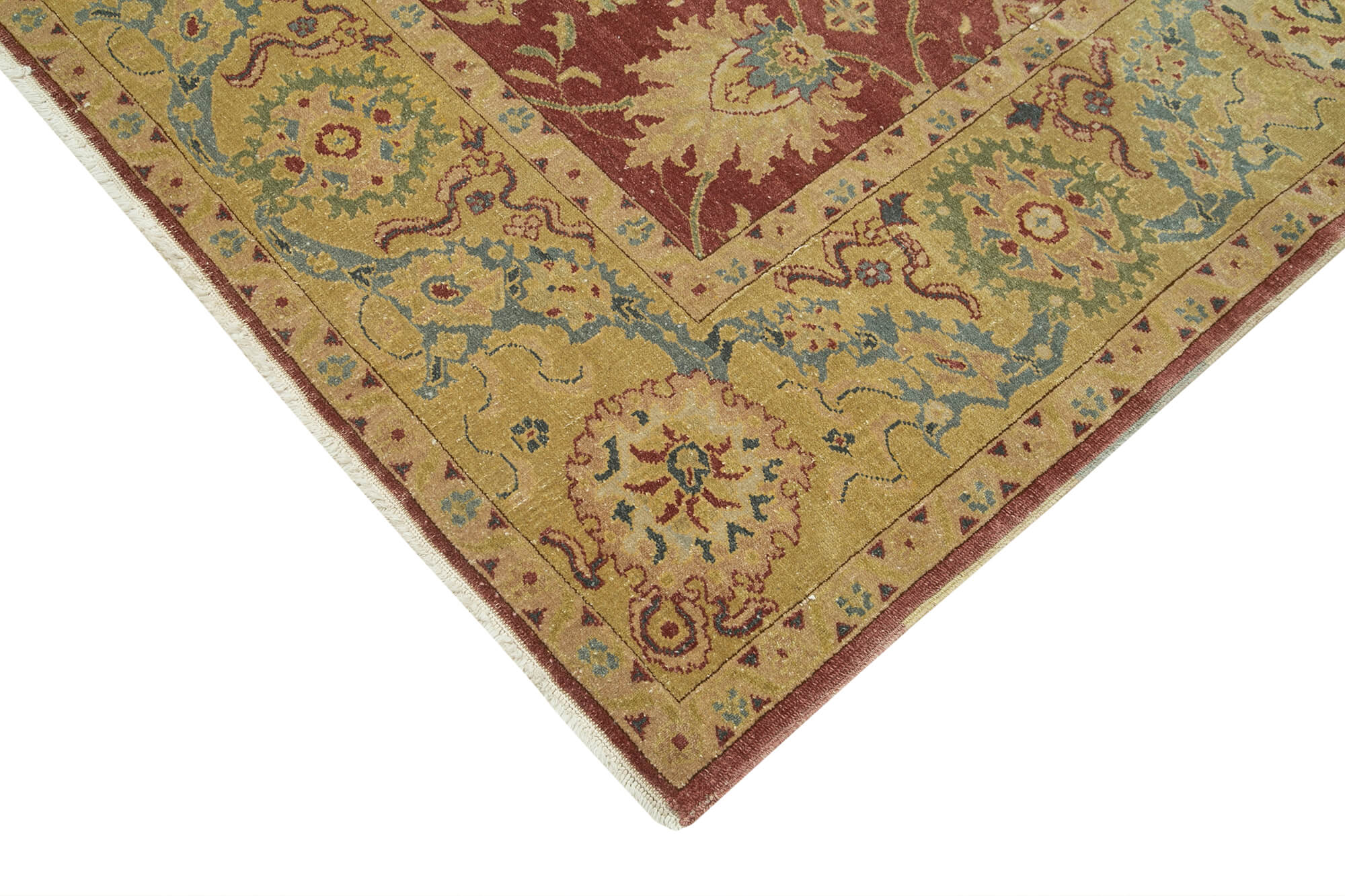 Handmade Wool Area Rug - Tebriz Classic Beige Carpet 8x10 Natural Fiber Rug
