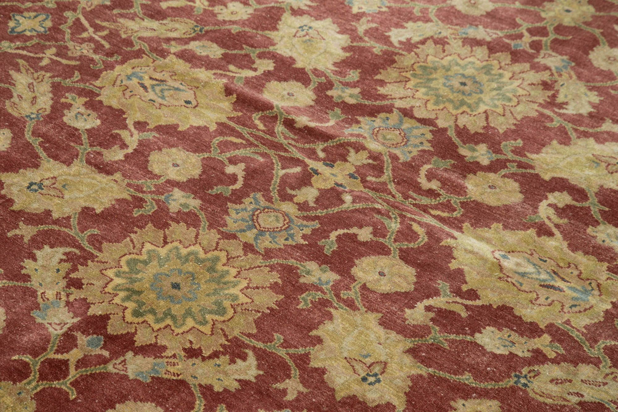 Handmade Wool Area Rug - Tebriz Classic Beige Carpet 8x10 Natural Fiber Rug