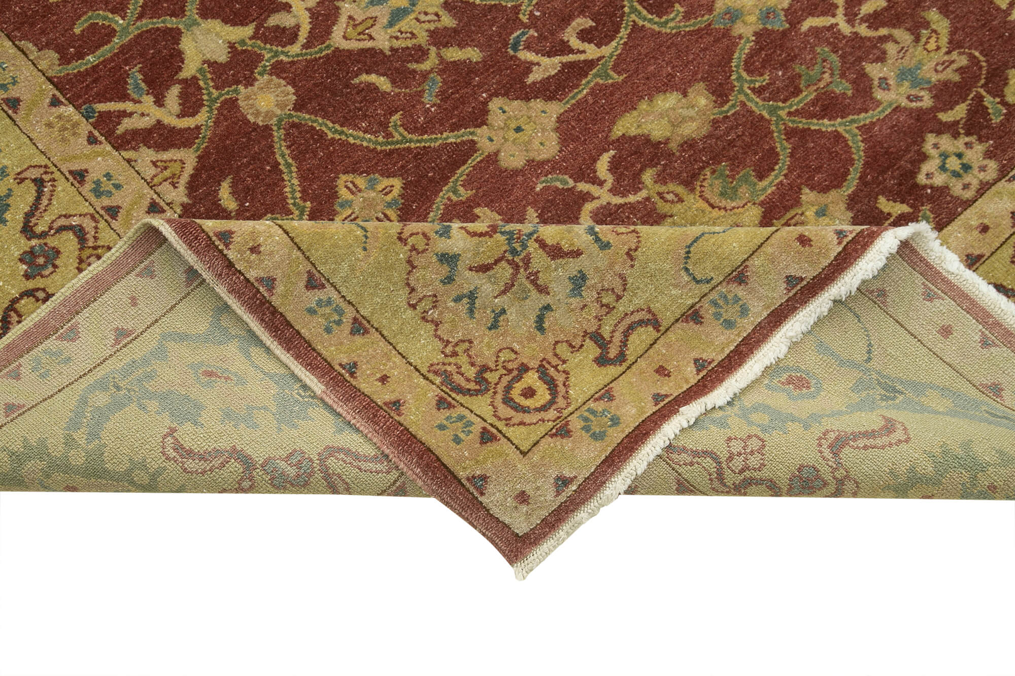 Handmade Wool Area Rug - Tebriz Classic Beige Carpet 8x10 Natural Fiber Rug