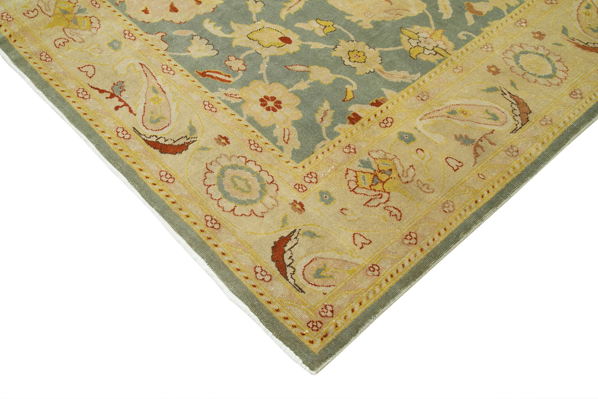 Handmade Wool Area Rug – Classic Beige 7x10 Vintage Turkish Carpet | Soft Cotton Wool Rug
