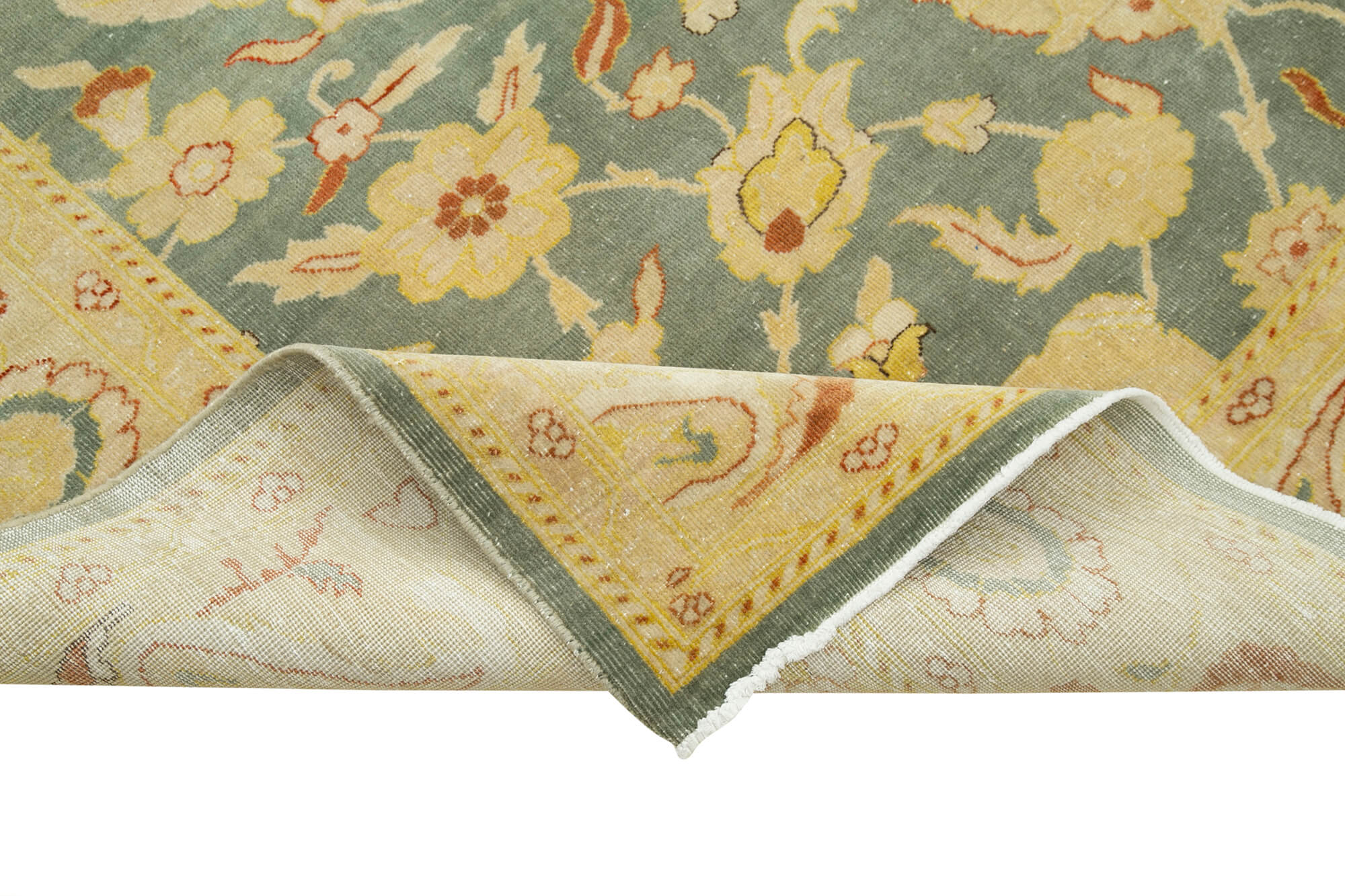 Handmade Wool Area Rug – Classic Beige 7x10 Vintage Turkish Carpet | Soft Cotton Wool Rug