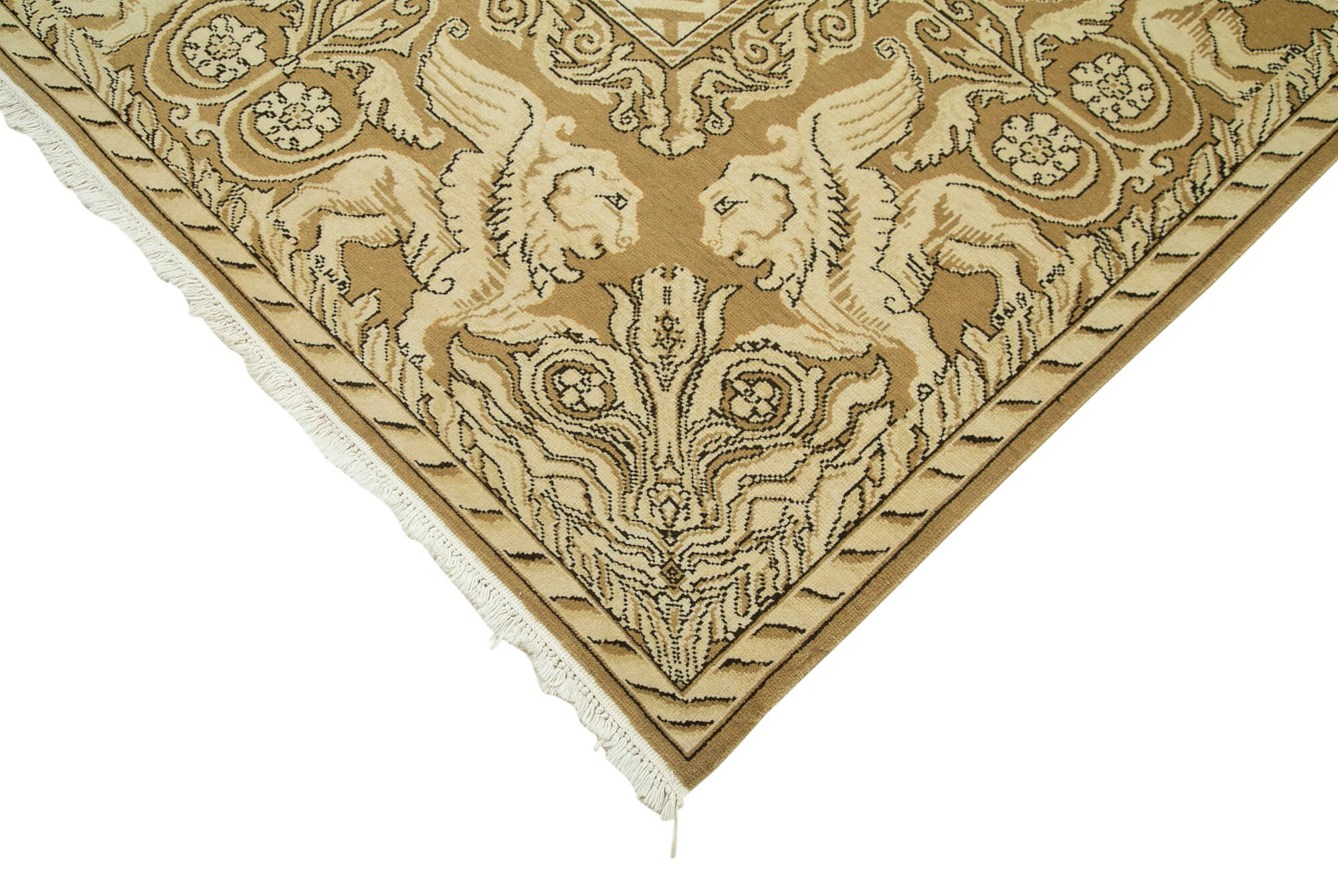 Handmade Wool Area Rug – Classic Beige Carpet | Durable Turkish Hand Knotted Carpet 9'11''x13'5''