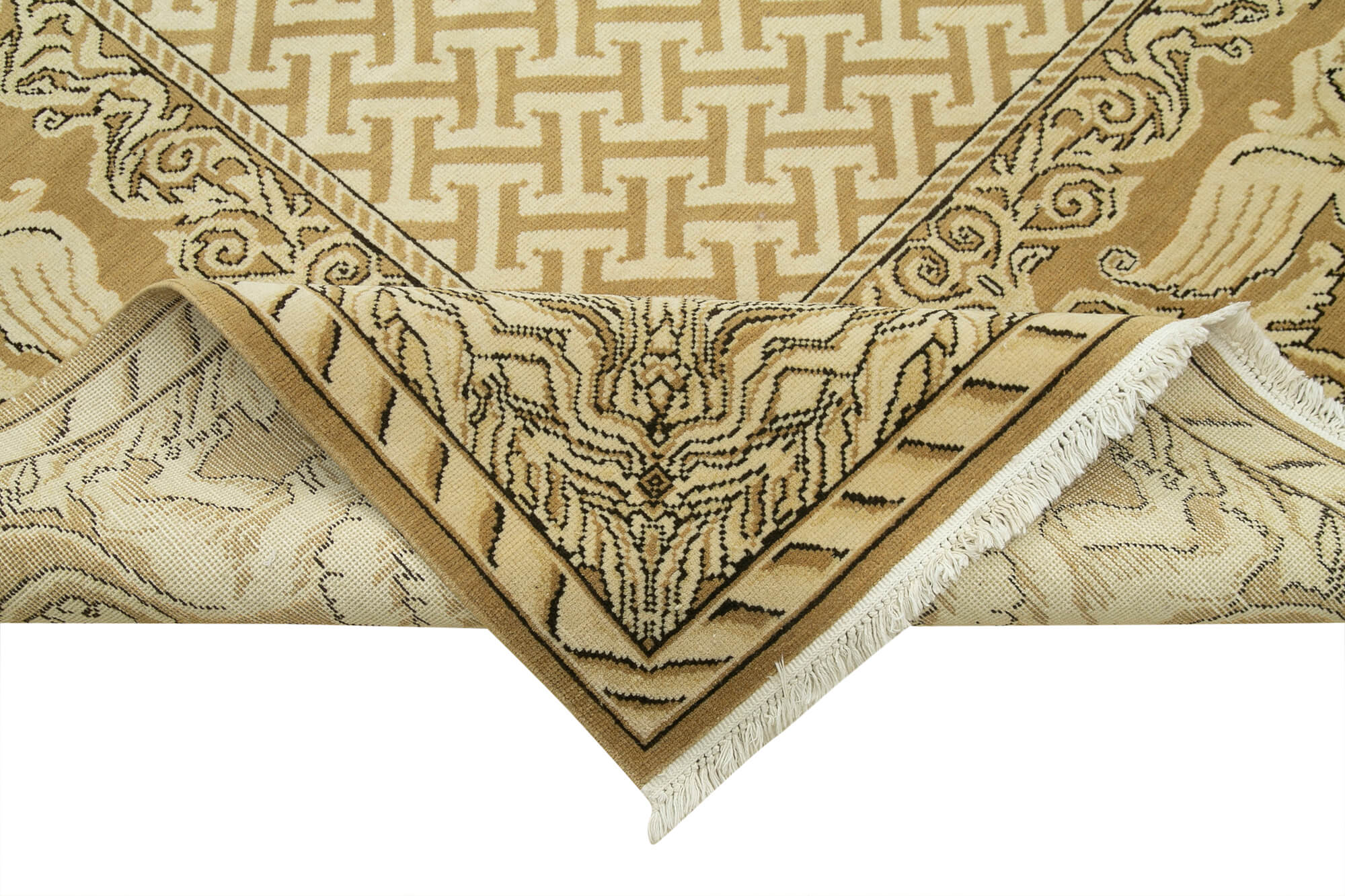 Handmade Wool Area Rug – Classic Beige Carpet | Durable Turkish Hand Knotted Carpet 9'11''x13'5''