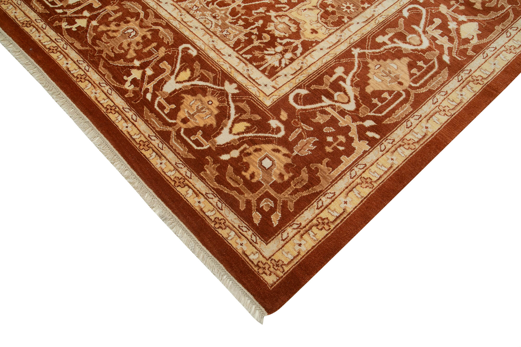 Handmade Wool Area Rug – Classic Red Vintage Turkish Rug, Soft Cotton Wool Carpet 9'7''x13'3''