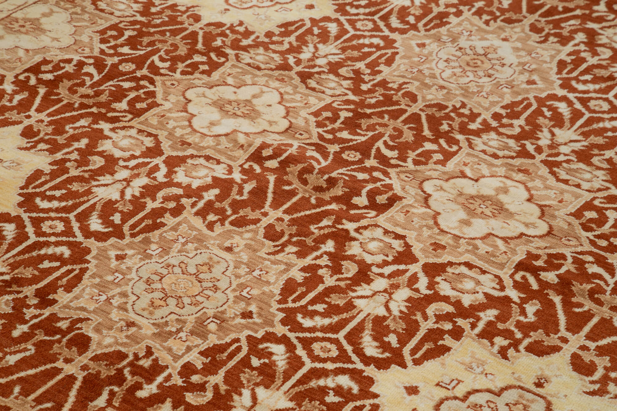 Handmade Wool Area Rug – Classic Red Vintage Turkish Rug, Soft Cotton Wool Carpet 9'7''x13'3''
