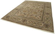 Handmade Wool Area Rug - Tebriz Brown Classic Cotton Rug 8'x11' Oriental Style Carpet