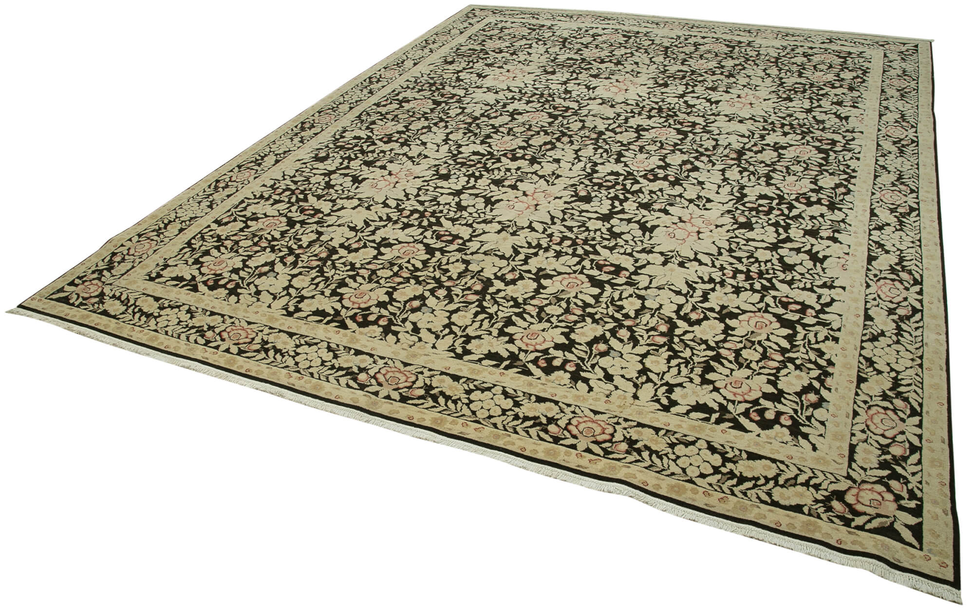 Handmade Area Rug – Classic Beige Cotton Wool Rug, Hand Woven Carpet 9'x12'