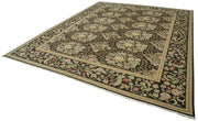 Handmade Wool Area Rug – Tebriz Classic Black Cotton Wool 10'x12'8'' Vintage Style