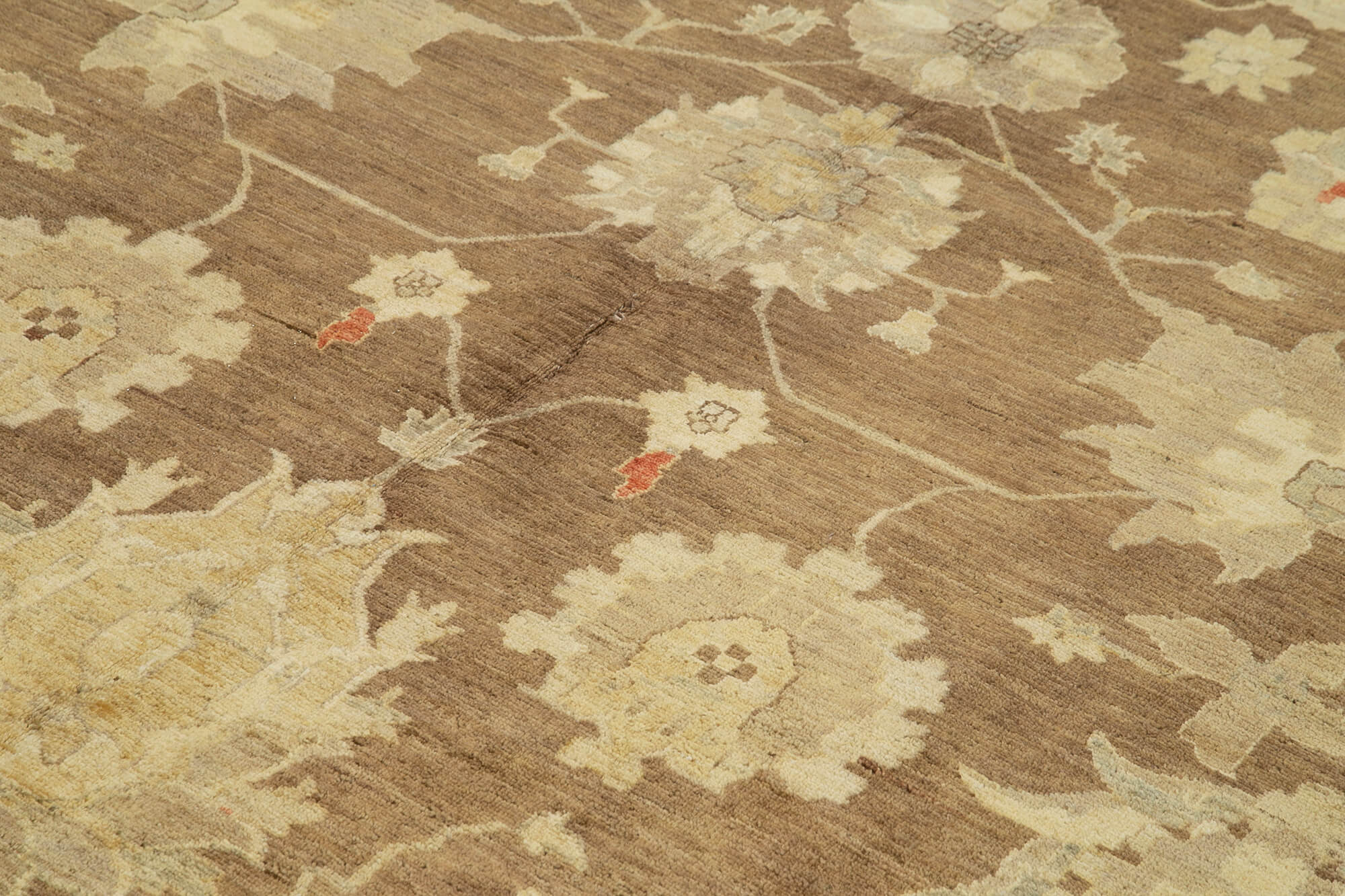 Handmade Wool Area Rug | Tebriz Classic Brown Cotton Wool Rug for Living Room