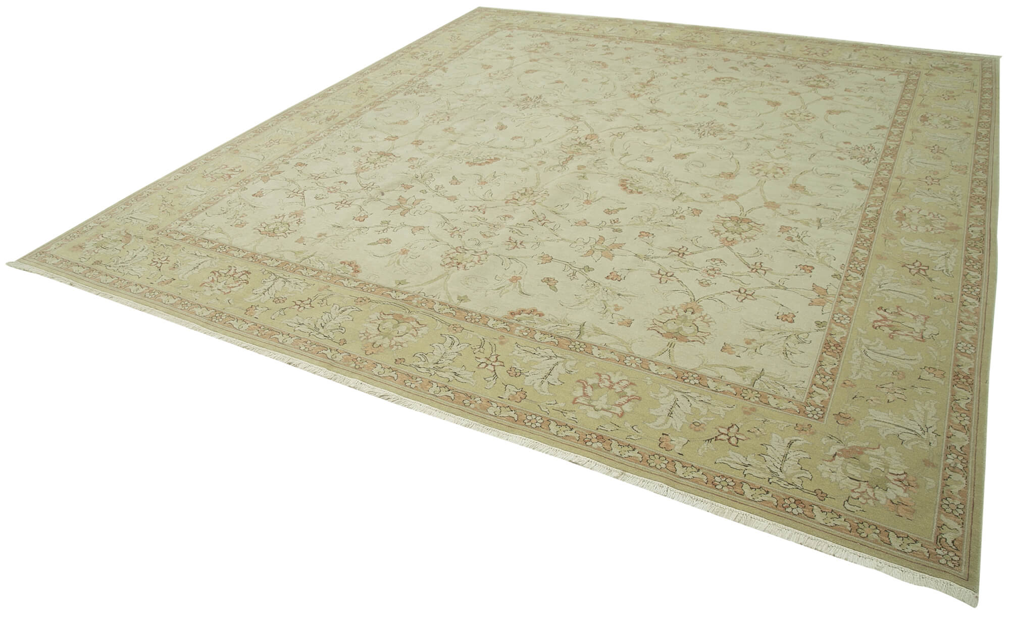 Handmade Wool Area Rug – Classic Beige Cotton Wool Rug 10x11 by Agacan