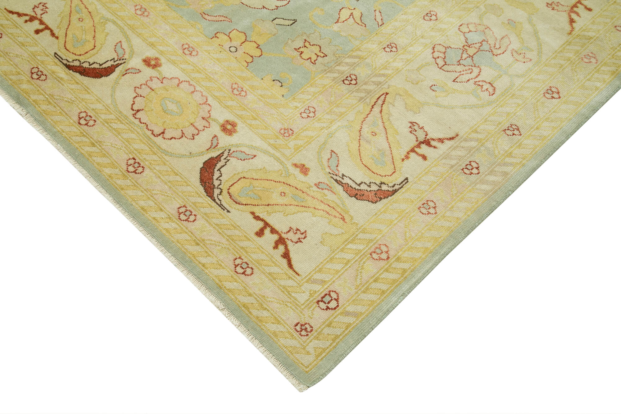 Handmade Wool Area Rug – Classic Beige Carpet With Soft Cotton Blend, 8'8''x11'11''