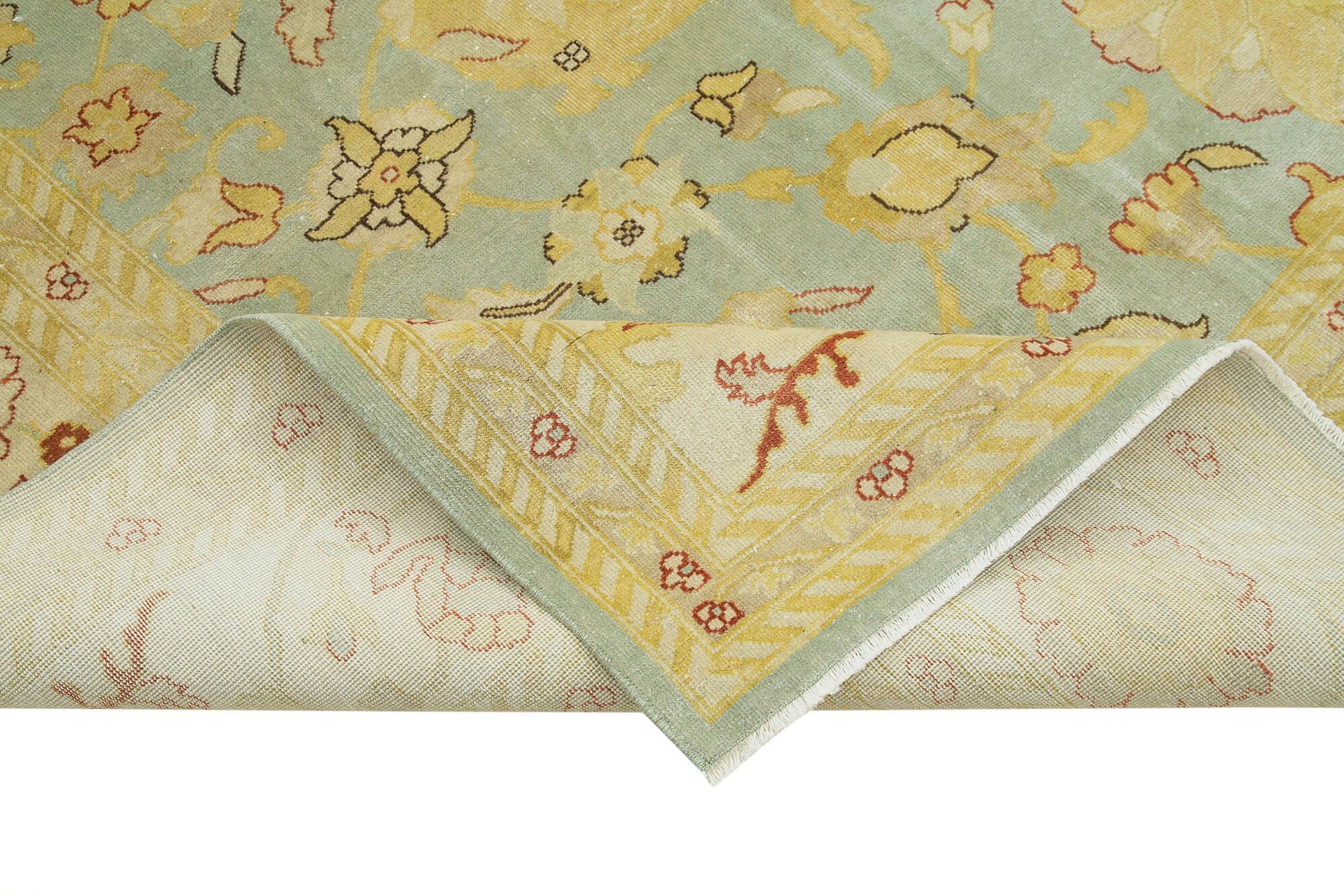 Handmade Wool Area Rug – Classic Beige Carpet With Soft Cotton Blend, 8'8''x11'11''