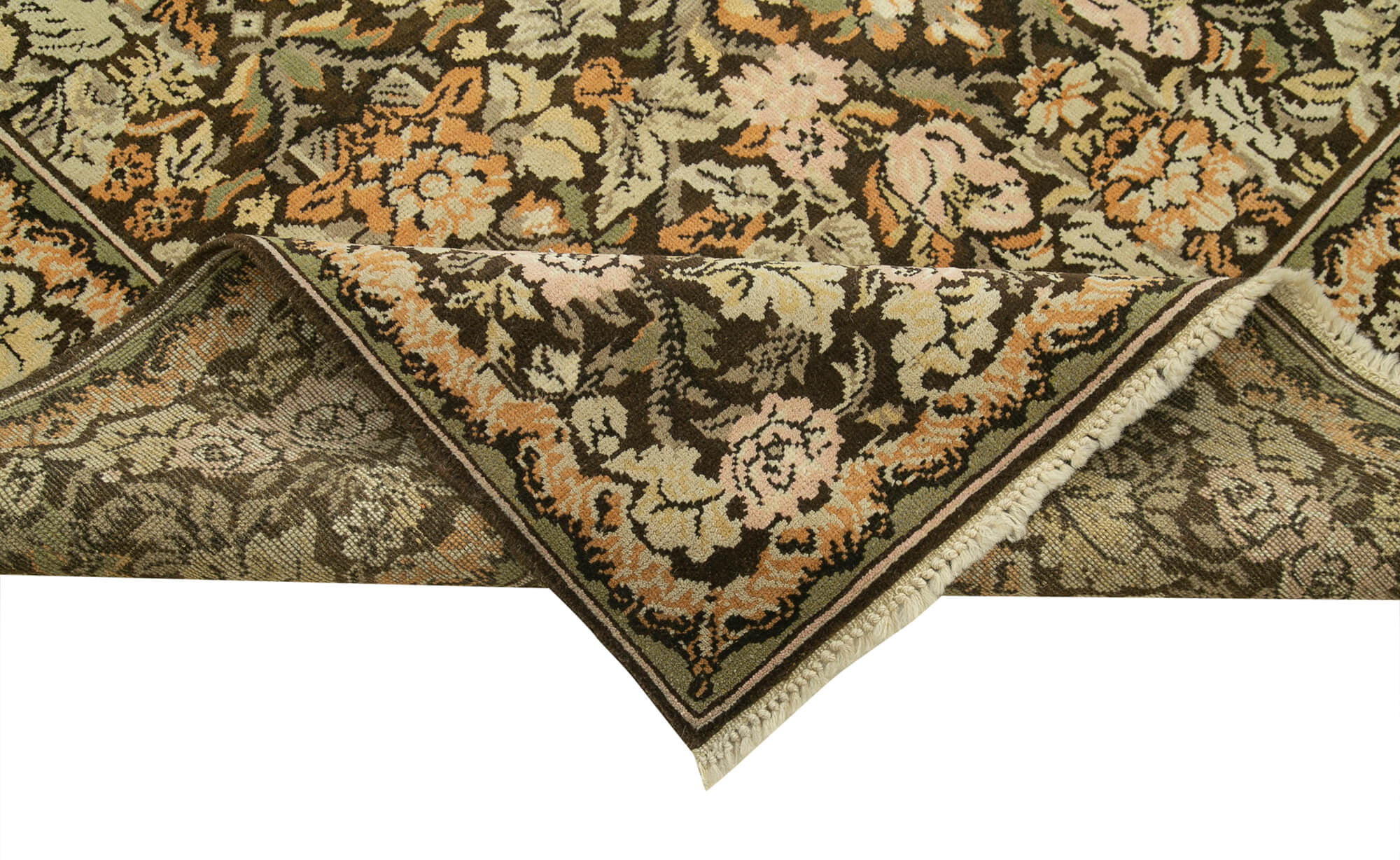 Handmade Wool Area Rug | Tebriz Classic Black Cotton Wool Rug 9'1" x 12'2"