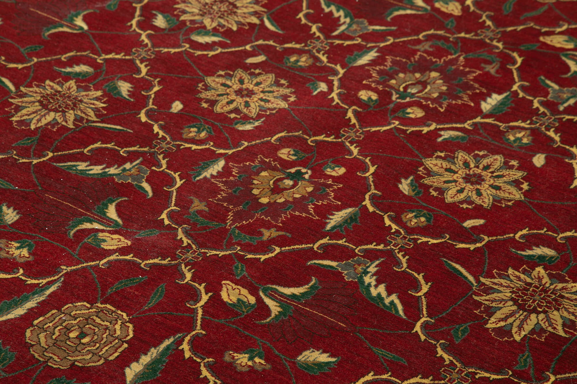 Handmade Wool Area Rug – Vintage Turkish Rug 9'x12' Red Classic Cotton Wool
