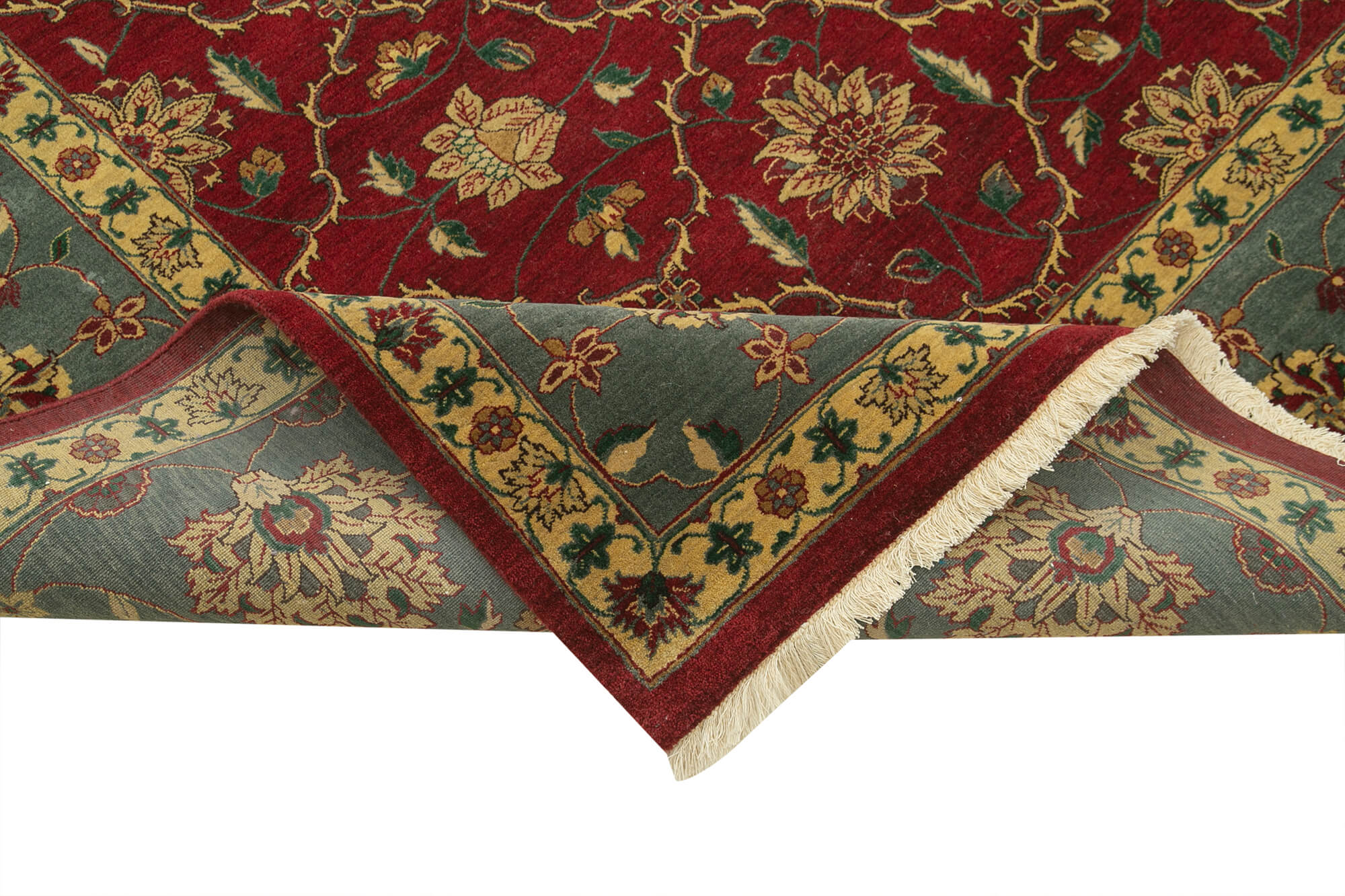 Handmade Wool Area Rug – Vintage Turkish Rug 9'x12' Red Classic Cotton Wool