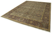 Handmade Wool Area Rug - Tebriz Grey Classic Style Cotton Wool Rug 8'11''x11'11''