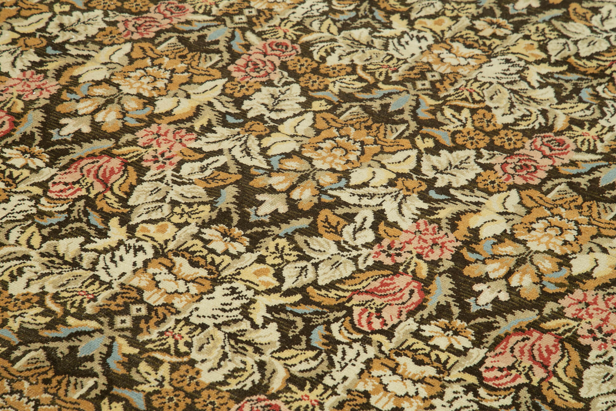 Handmade Cotton Wool Rug – Classic Black Rug | Turkish Vintage Carpet 9'0"x12'3"