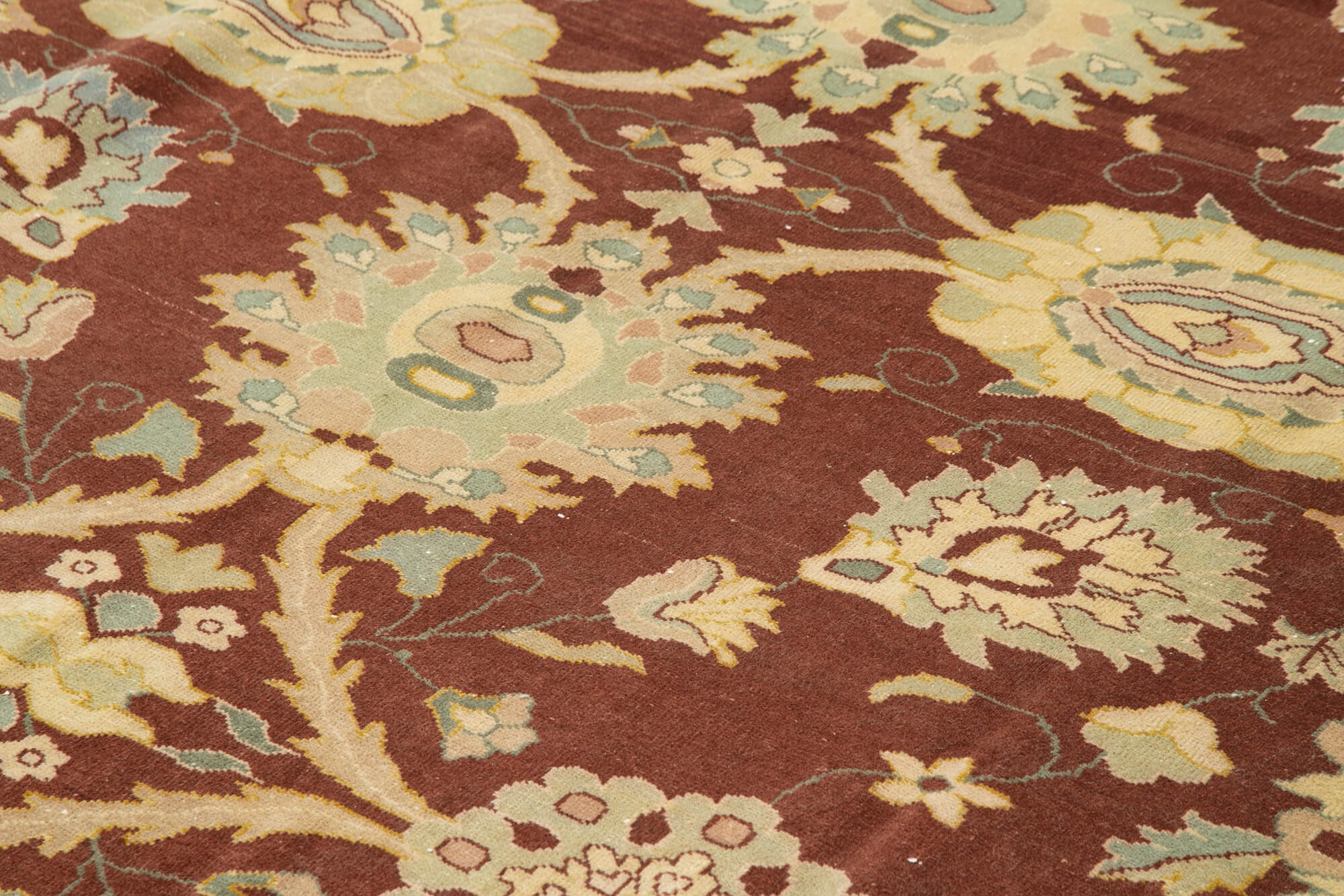 Handmade Wool Area Rug – Tebriz Classic Beige Cotton Wool Rug 9'7"x11'11"