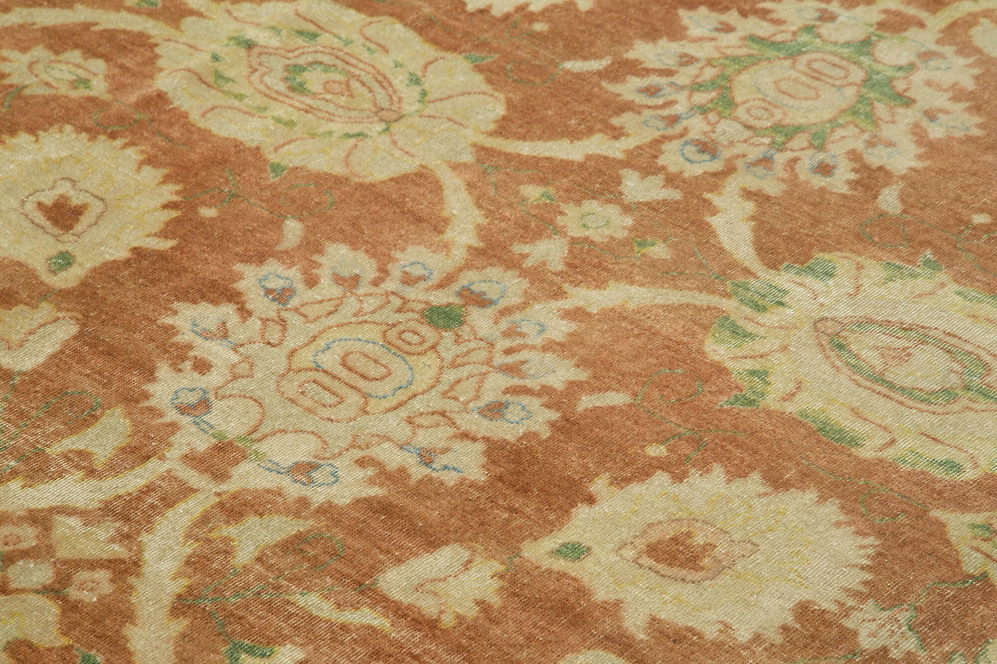 Handmade Wool Area Rug – Classic Beige Turkish Vintage Rug 8'10'' x 12'2''
