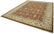 Handmade Wool Area Rug – Tebriz Classic Beige Cotton Wool Rug 9'x12' Vintage Turkish Carpet