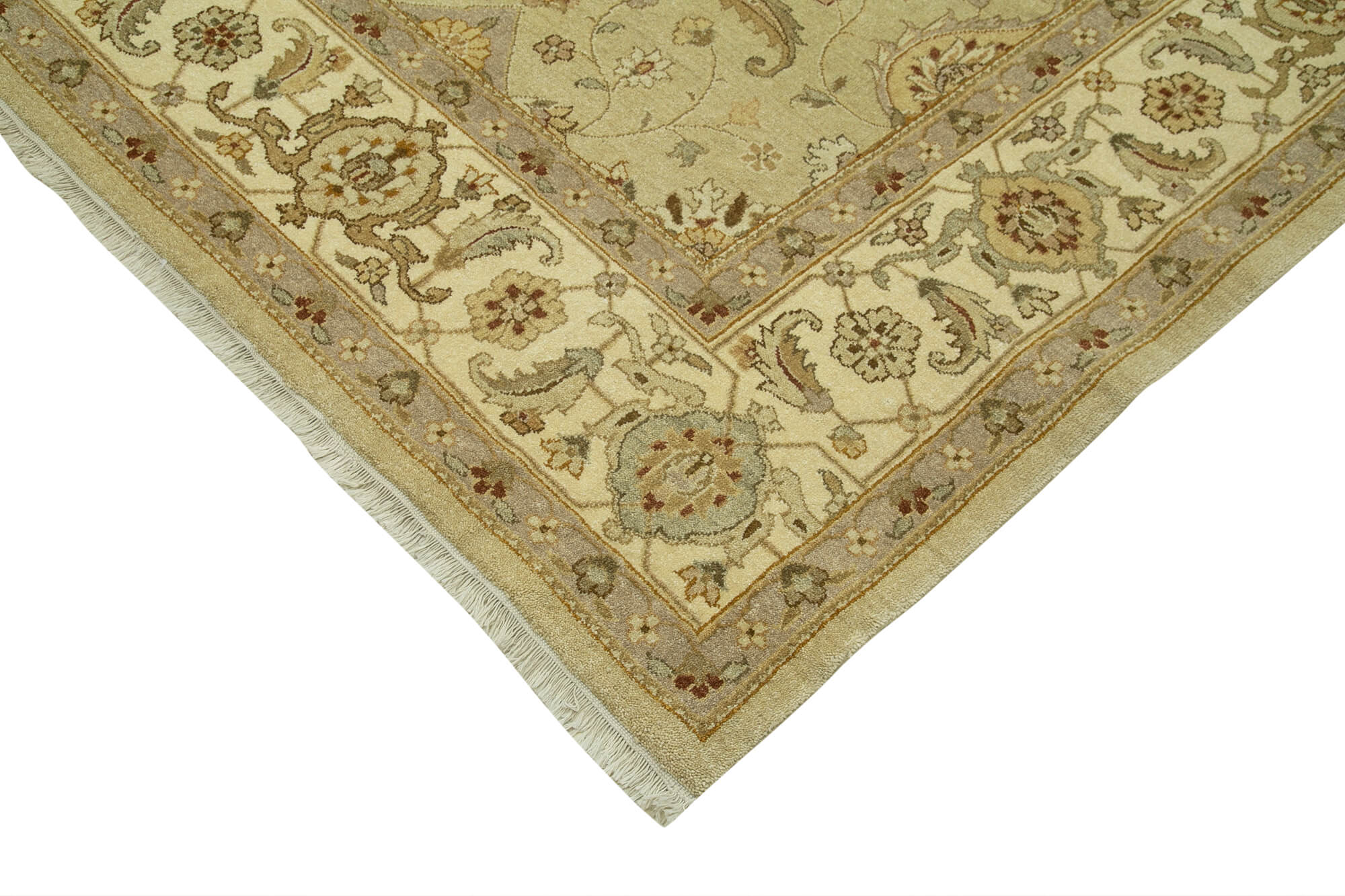 Handmade Wool Area Rug – Classic Beige Cotton Wool Rug 9'x12' Durable Soft Carpet
