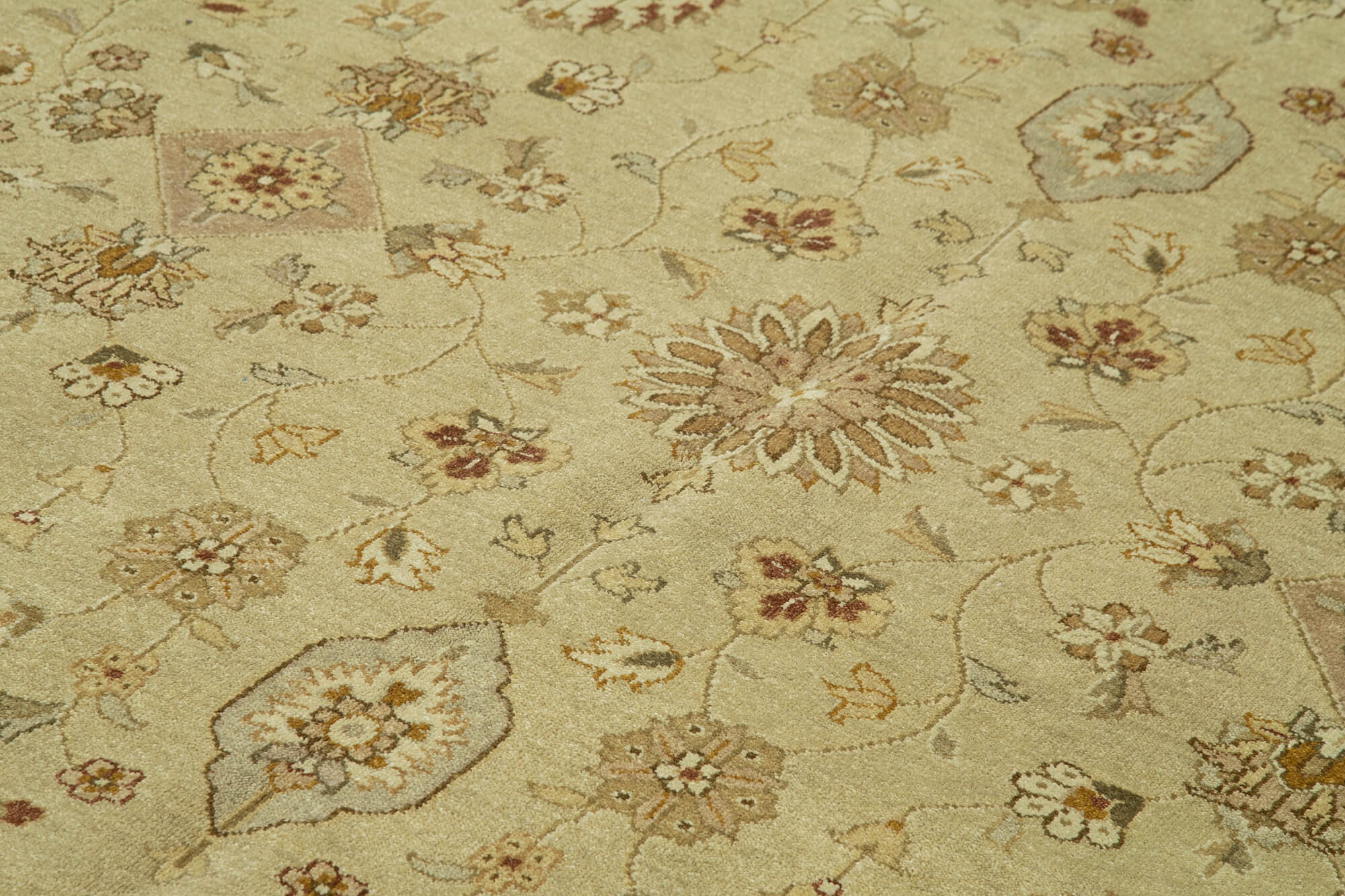 Handmade Wool Area Rug – Classic Beige Cotton Wool Rug 9'x12' Durable Soft Carpet